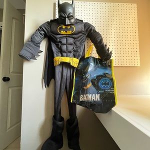 Batman Muscle Kids Halloween Costume with Trick or Treat Bag